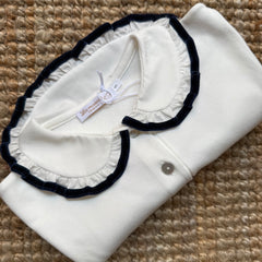Polo colletto bordato in velluto blu La Mascot 541204002
