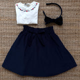 Gonna velluto blu millerighe Malvi FCCM047GNVN