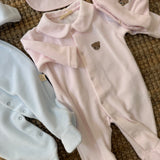 Tutina in ciniglia rosa con orsetto BEAR53 BabyGi