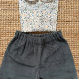 Shorts LAB cappe Giada in velluto a coste larghe petrolio