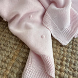 Coperta newborn rosa pallido lavorazione mimosa Mi Lucero x LA NUVOLA LAB I26077