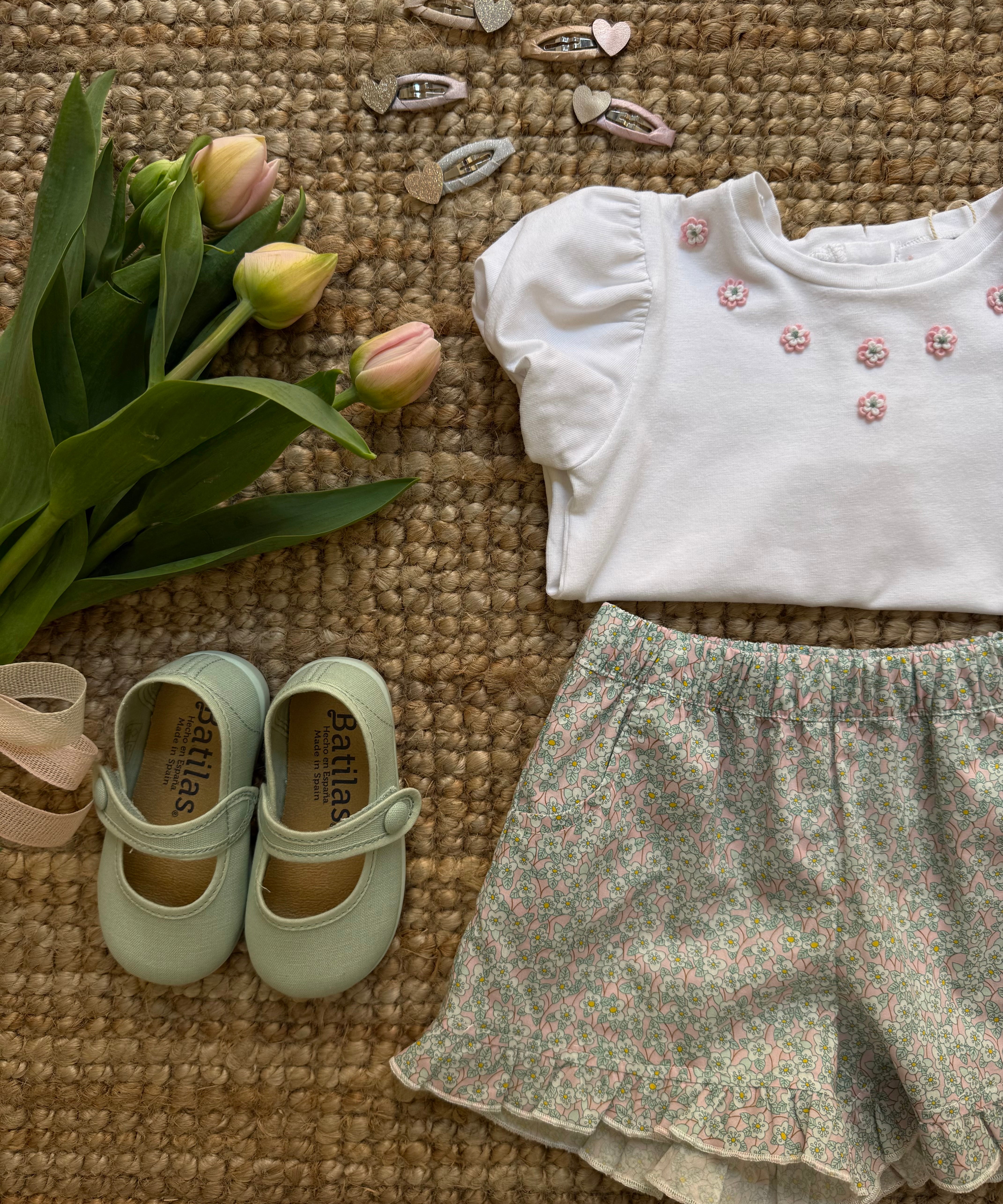 T-shirt in jersey ricamo fiori Malvi & Co S26I115CAJJ