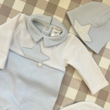 Cappellino bianco e azzurro con stella DBI25B09