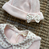 Cappellino ciniglia rosa fiocchetto fiorellini HE252G BabyGi