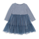 Jersey dress with tulle skirt ruffles GN20102