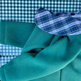 Completo LAB Eva in felpa verde e colletto tartan