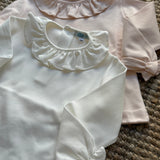 Polo LAB latte con colletto frill