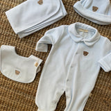 Tutina in ciniglia azzurra con orsetto BEAR53 BabyGi