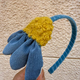 Cerchietto LAB Flower giallo e azzurro base azzurro