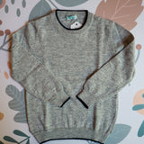 LAB crew neck sweater mixed cashmere light grey melange blue profiles