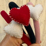 LAB headband covered in velvet with semi-rigid bow in matching tones