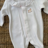 Tutina in ciniglia con cavallino a dondolo rosa RH53G BabyGi