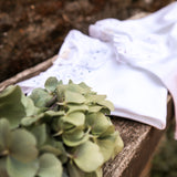 Body bianco con colletto ricamato pois verde BG203G