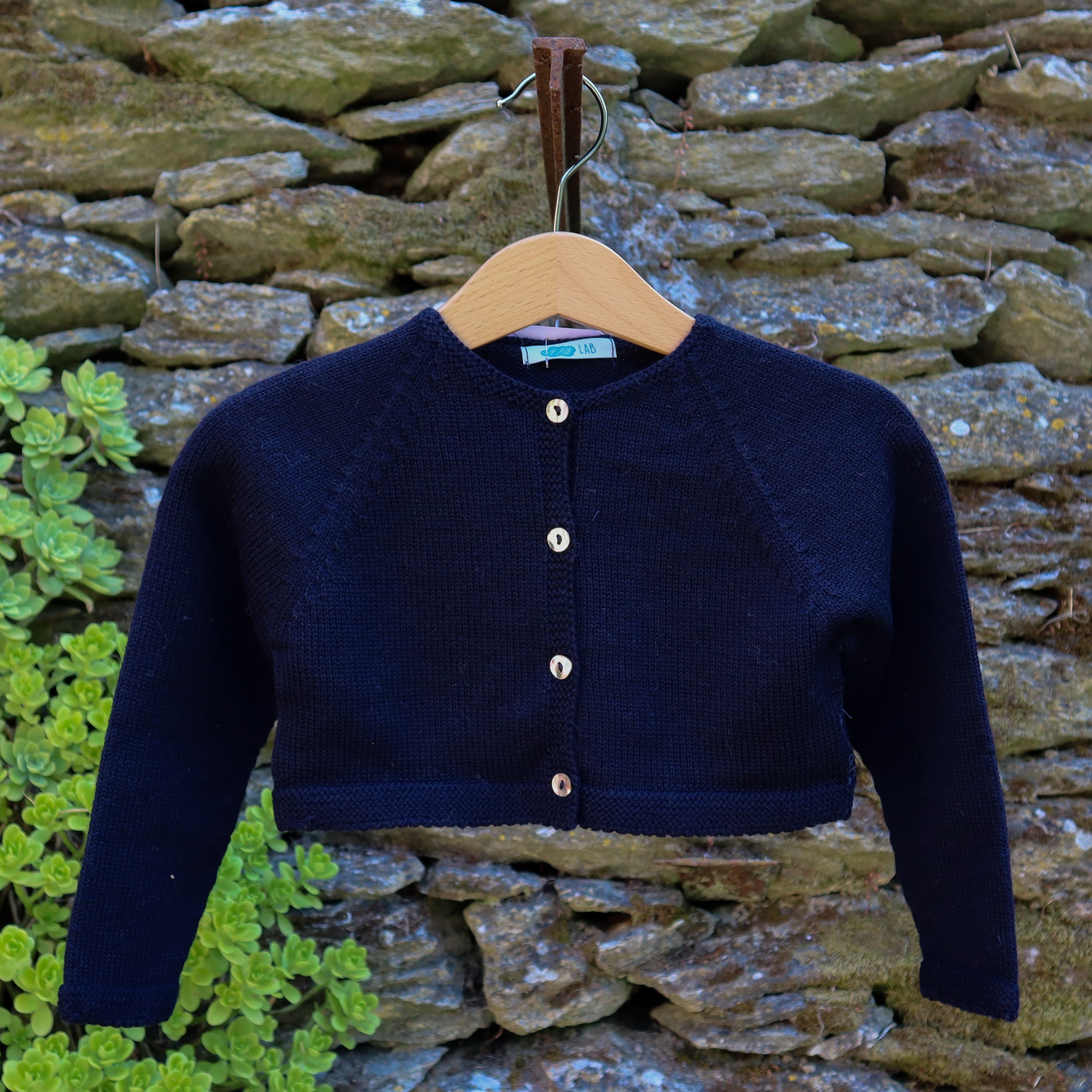 Cardigan girocollo corto blu scuro Mi Lucero x LA NUVOLA LAB 25293