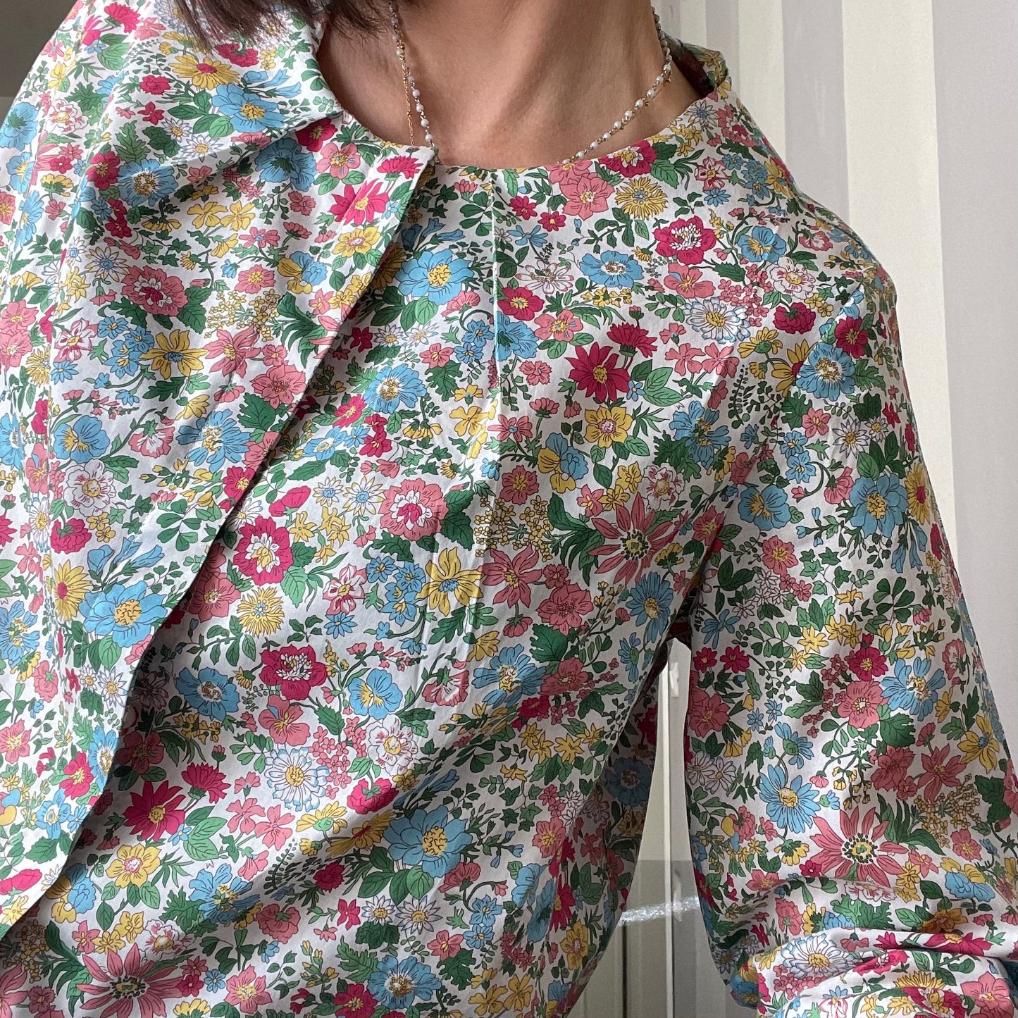 Camicia LAB donna bottoni fantasia fiorellini multicolor