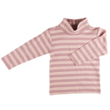 T-shirt collo alto righe rosa 23POLNBPI