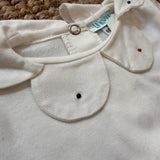 Body LAB Natale con colletto petalo ricamato a pois manica lunga