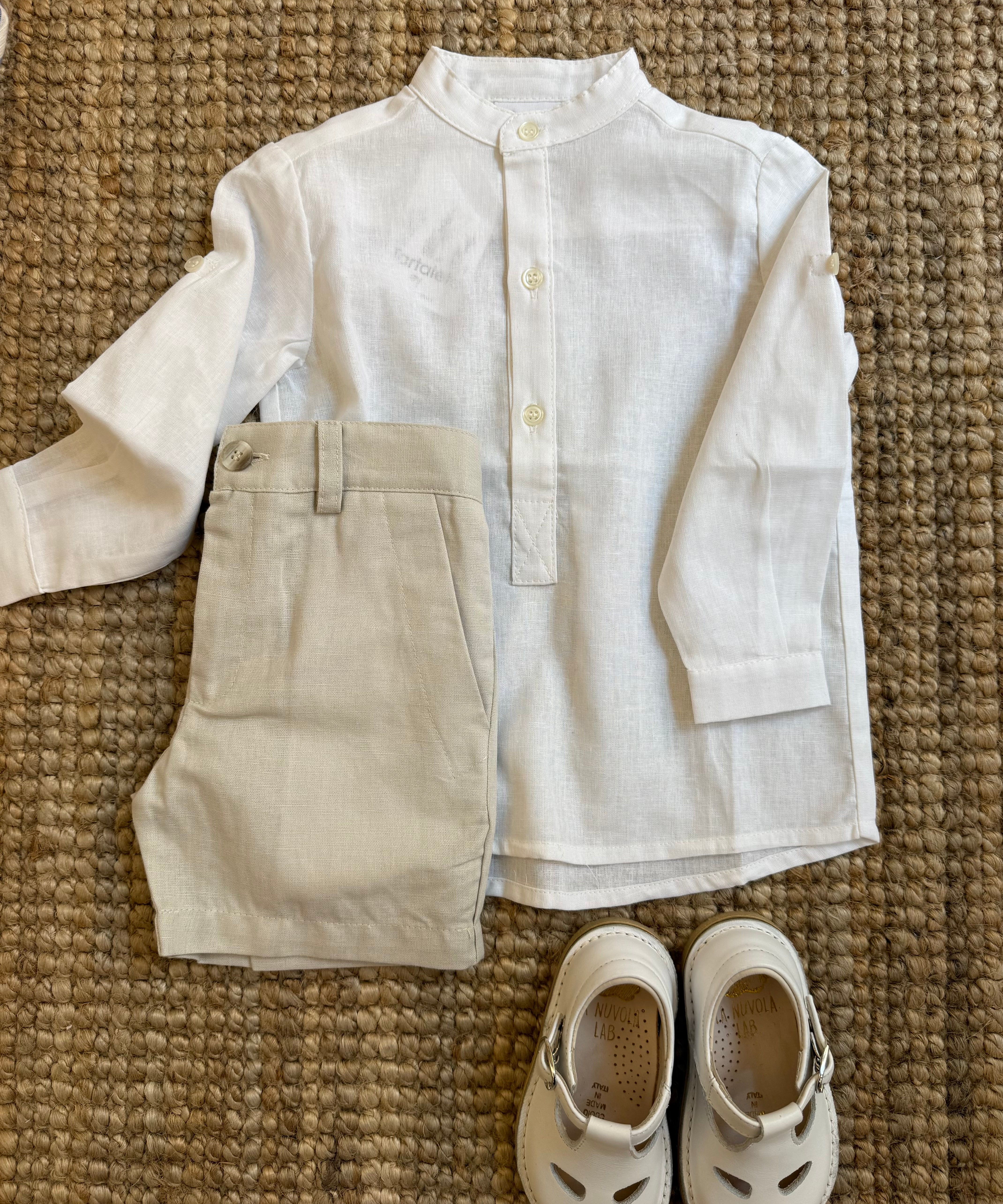 Camicia coreana manica lunga bianco B8985