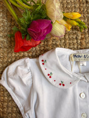 Polo con ricamo ciliegie Malvi & Co S26M023CAJJ