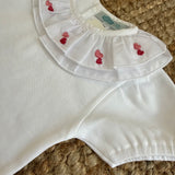 Body LAB newborn colletto frill ricamato cuoricini
