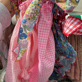 Costume LAB intero in cotone fiorellini e fiocchi vichy