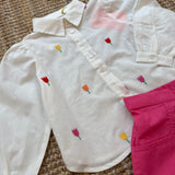 Camicia con tulipani ricamati Compania Fantastica 41421