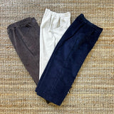 Pantalone LAB wide leg in velluto a costine burro