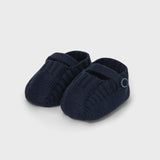 Scarpine newborn in filo blu DK172