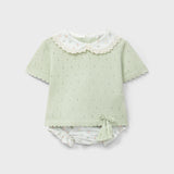 Completo spezzato newborn maglioncino con colletto + bloomers fantasia DK194