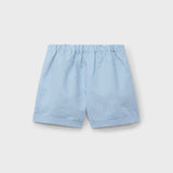 Completo camicetta fiorellini pastello e shorts bermuda azzurro polvere DK436 DK437