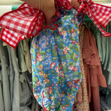 Costume LAB intero in cotone fiorellini e fiocchi vichy