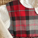 Abito scamiciato LAB tartan rifinito con serpentina in velluto
