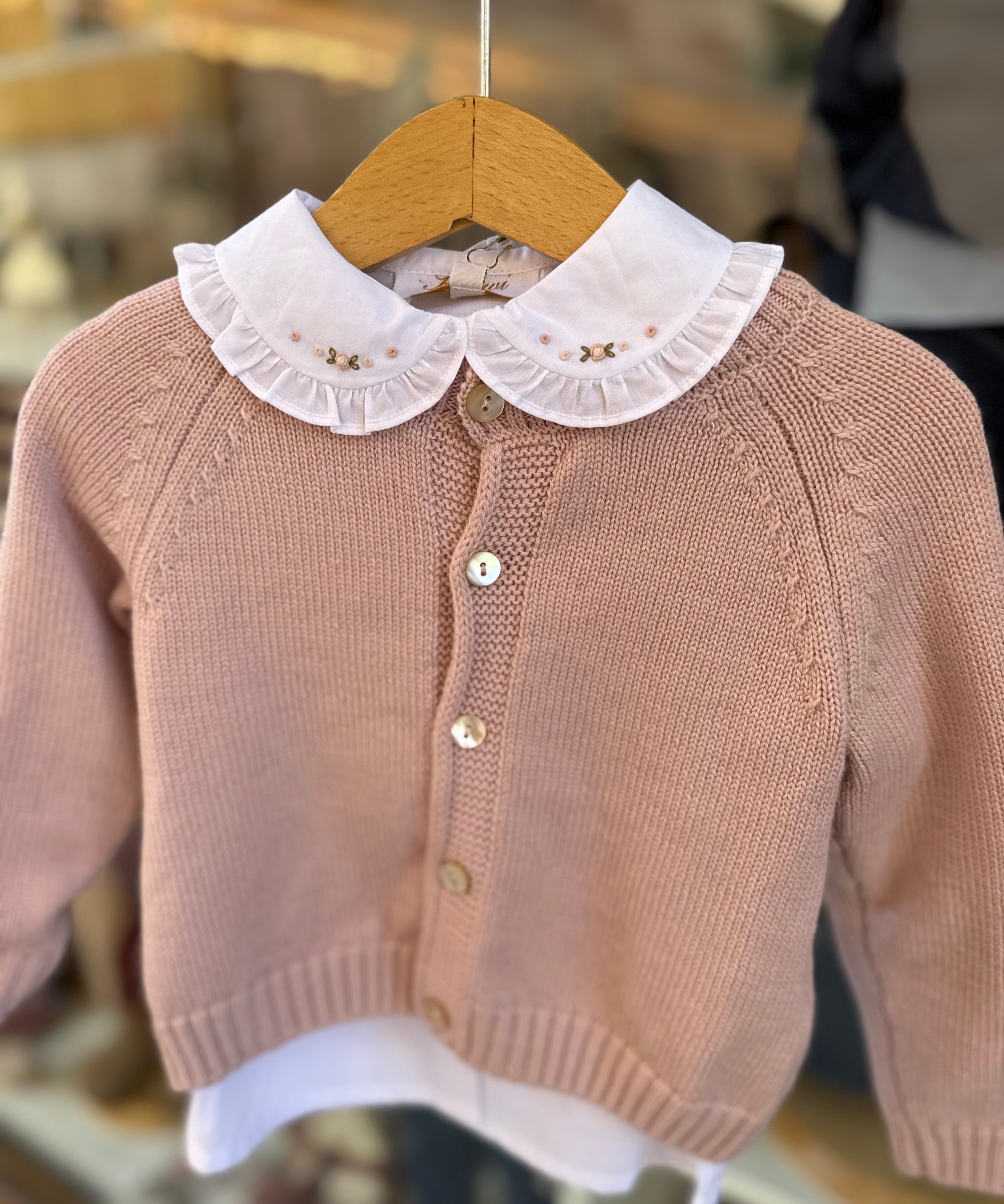 Cardigan Alenza girocollo rosa M0010PINK Kidiwi