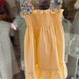 Abito LAB prendisole microvichy giallo dettagli fiori