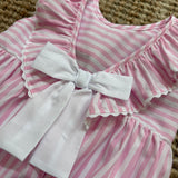 Abito righe bianco e rosa collo frill Coast CS860G Baby Gi