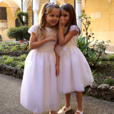 White formal dress with bow C9