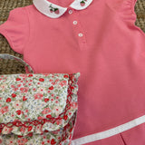 Abito rosa babol con colletto ricamato La Mascot 55/3101012