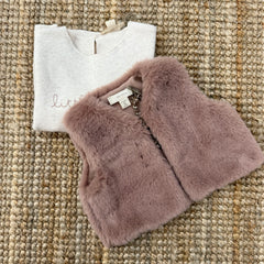 Gilet ecopelliccia rosa Tiny Soul TS745