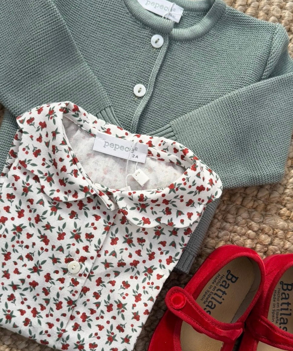 Camicetta bacche rosse collo cappe 7323 70 Pepecè