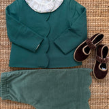 Pantalone palazzo con cappe velluto a coste verde La Mascot 562108362