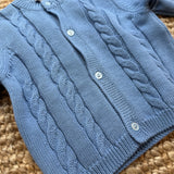 Cardigan trecce azzurro I Ferrarini I2505