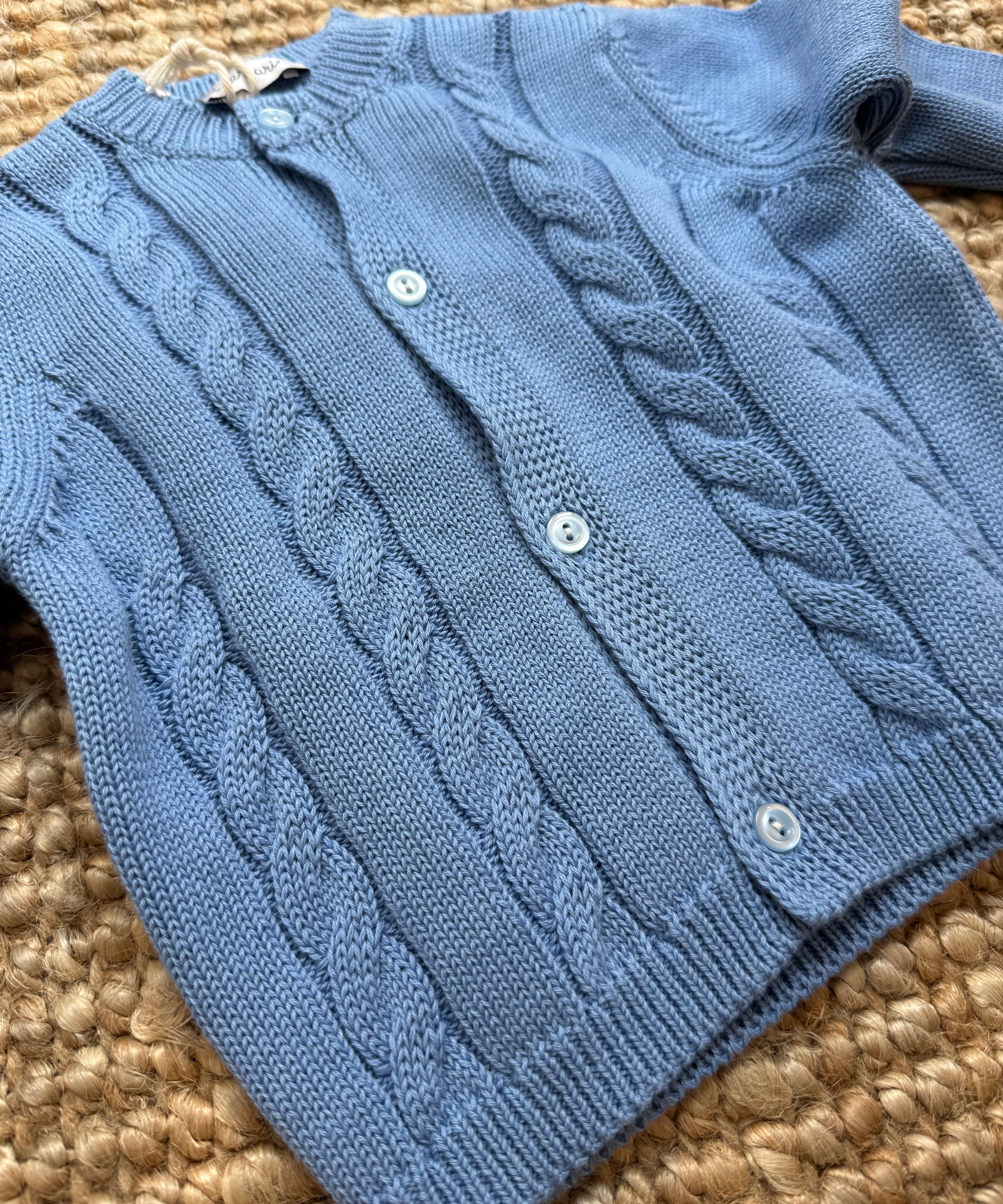 Cardigan trecce azzurro I Ferrarini I2505