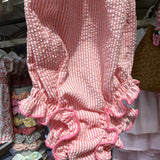 Costume LAB intero in cotone righine e fiocchi fiorellini