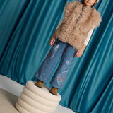 Gilet ecopelliccia a pelo lungo color miele Gingersnaps GCO0010