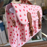 Borsa cartella grande con tracolla rosa con lamponi Naj-Oleari