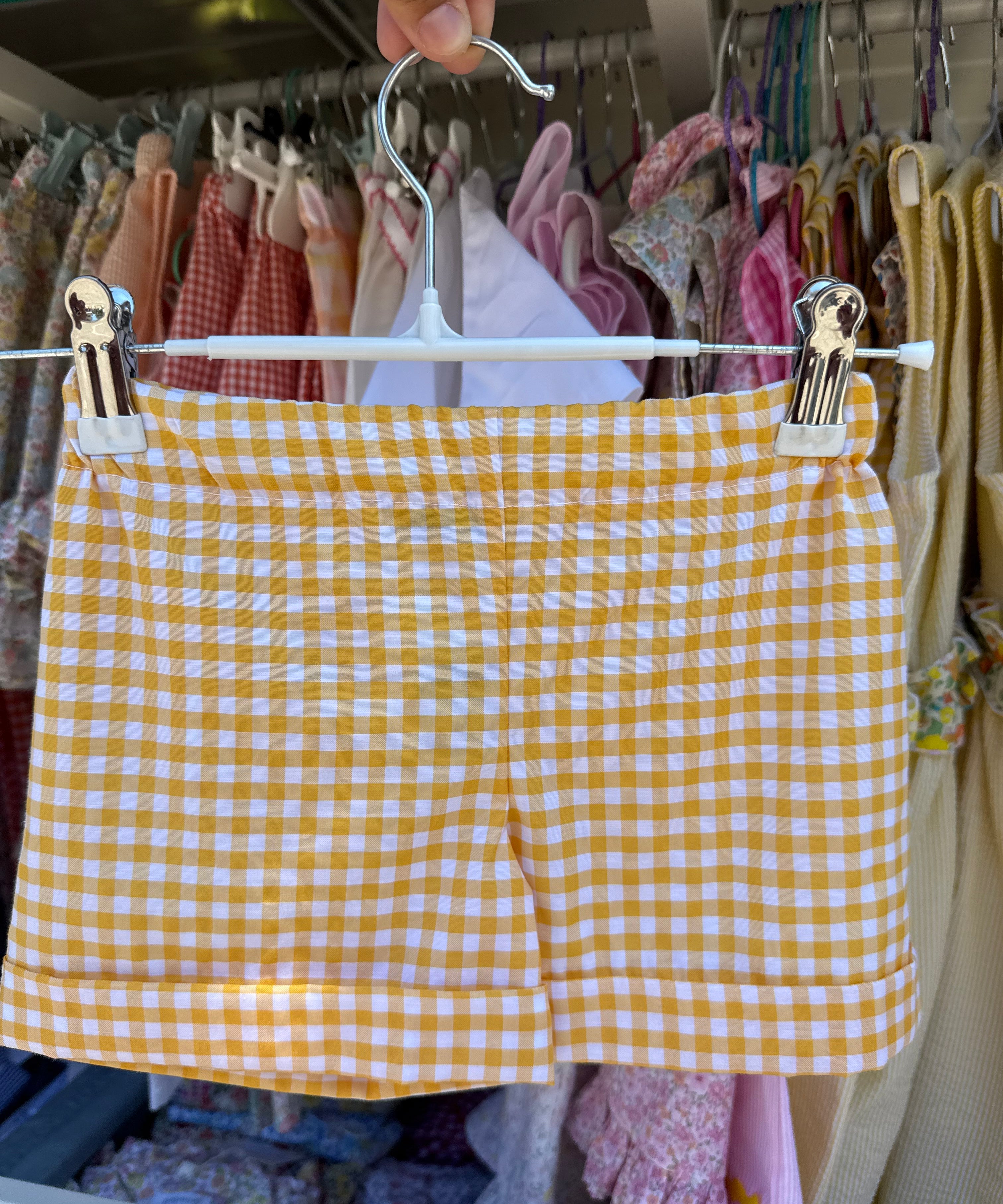 Bermuda LAB unisex vichy giallo e bianco