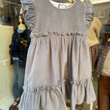 Abito con frill in velluto a coste grigio CAS860G BabyGi