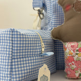Beauty pochette cubotto LAB vichy azzurro e bianco