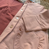 Giacchina LAB cardigan in felpa rosa Nicole tasca frill