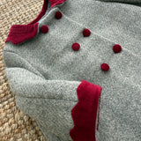 Cappottino cappe grigio e bordeaux Mariella Ferrari GBE5
